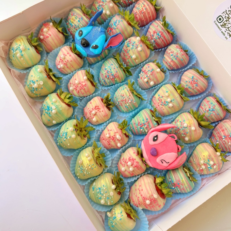 Capsuni in ciocolata Stich si Lilo